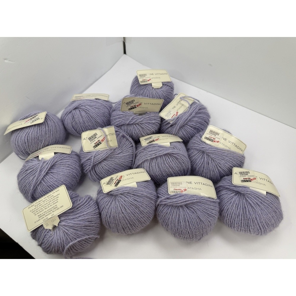 Adrienne Vittadini Natasha Yarn 13 Skeins Purple Wool Alpaca Mohair Nylon